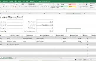 Mileage log and expense report example - employee reimbursement